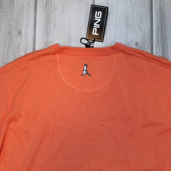 NEW Ping Golf Mens Clubhouse V-neck Sweater - Orange XL - Picture 6 of 7